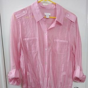 Chico's Baby Pink button up blouse